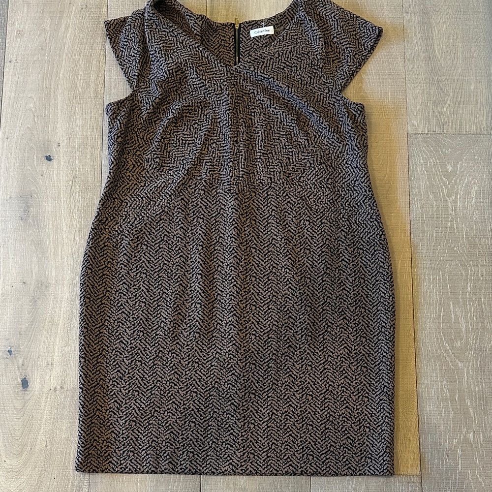 Calvin Klein Brown Herringbone Mini Dress